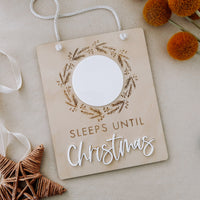 wooden christmas countdown board calendar