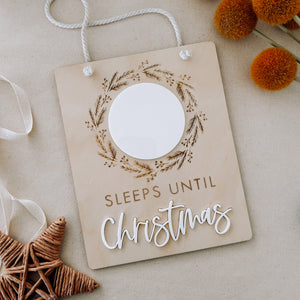 wooden christmas countdown board calendar