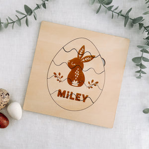 Personalised Easter puzzle wooden easy gift for kids 