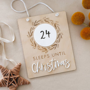 wooden christmas countdown board calendar