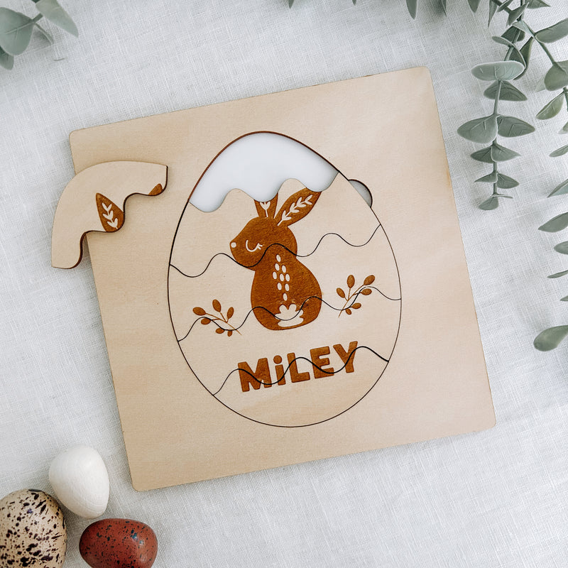 Personalised Easter puzzle wooden easy gift for kids 