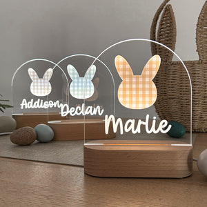 Easter gift for kids personalised bunny rabbity night light