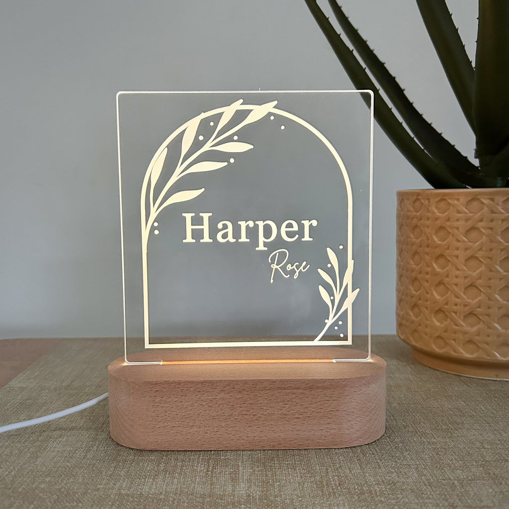 Personalised Night light Gift arch name lamp