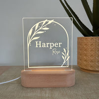 Personalised Night light Gift arch name lamp