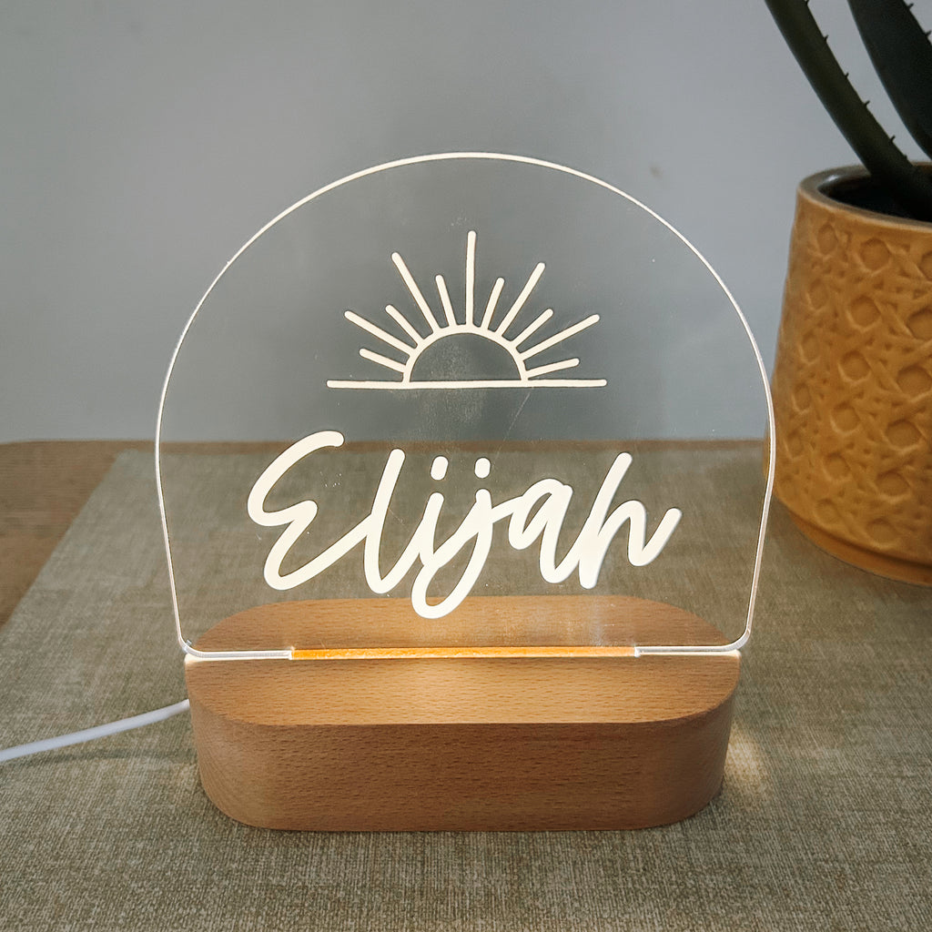 Personalised night light with name and stars